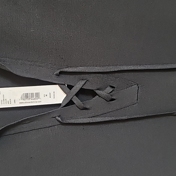 ALICE + OLIVIA Janna Lace-Up Polo Shirt Dress - Picture 9 of 13